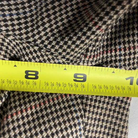 Dismero Italy Women's Houndstooth Ankle Tuxedo Cuffed Trouser Pants Size 8 - Picture 10 of 12